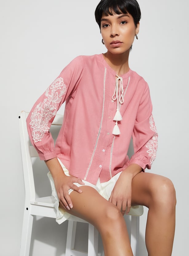 FAME FOREVER Embroidered Top