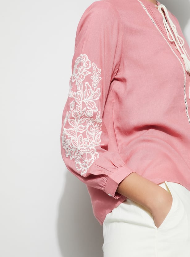 FAME FOREVER Embroidered Top