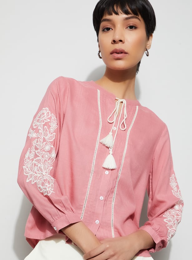FAME FOREVER Embroidered Top