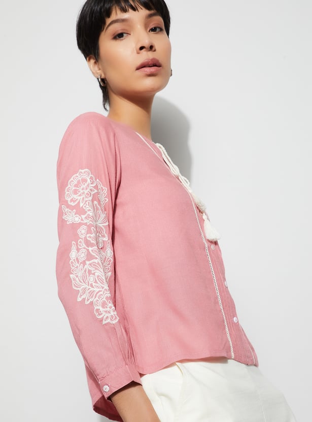 FAME FOREVER Embroidered Top