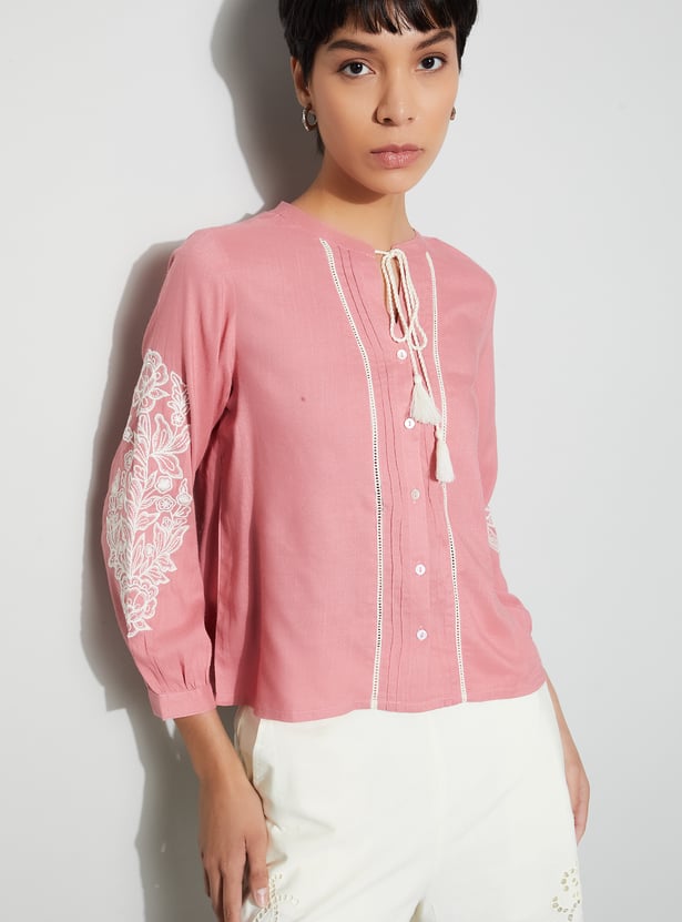 FAME FOREVER Embroidered Top