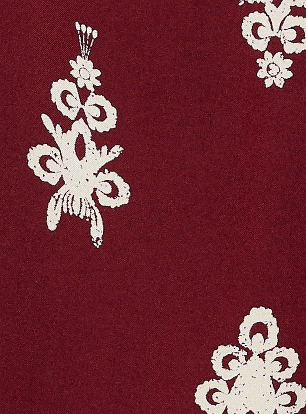 FAME FOREVER Embroidered Tie-Up Neck Top