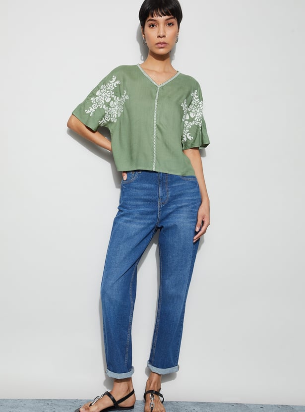 FAME FOREVER Embroidered Top