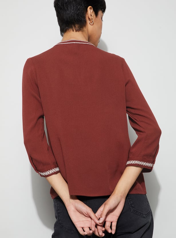 FAME FOREVER Embroidered Top