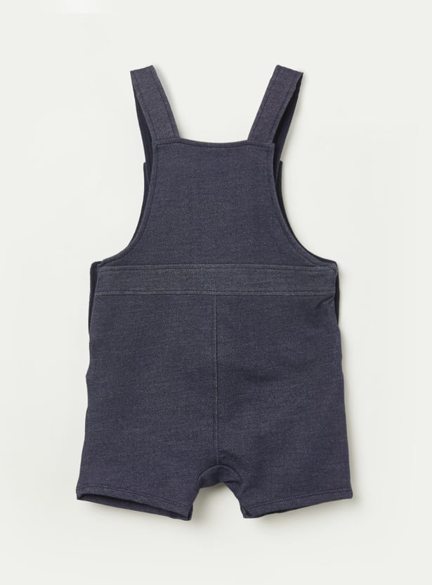 FS MINI KLUB Boys Solid Dungaree with T-shirt Set