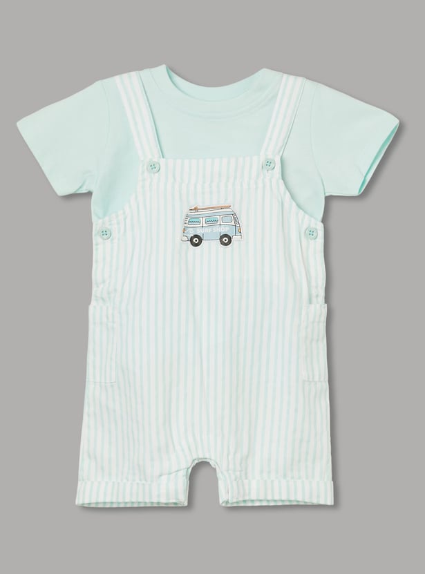 FS MINI KLUB Boys Character Dungaree with T-Shirt Set
