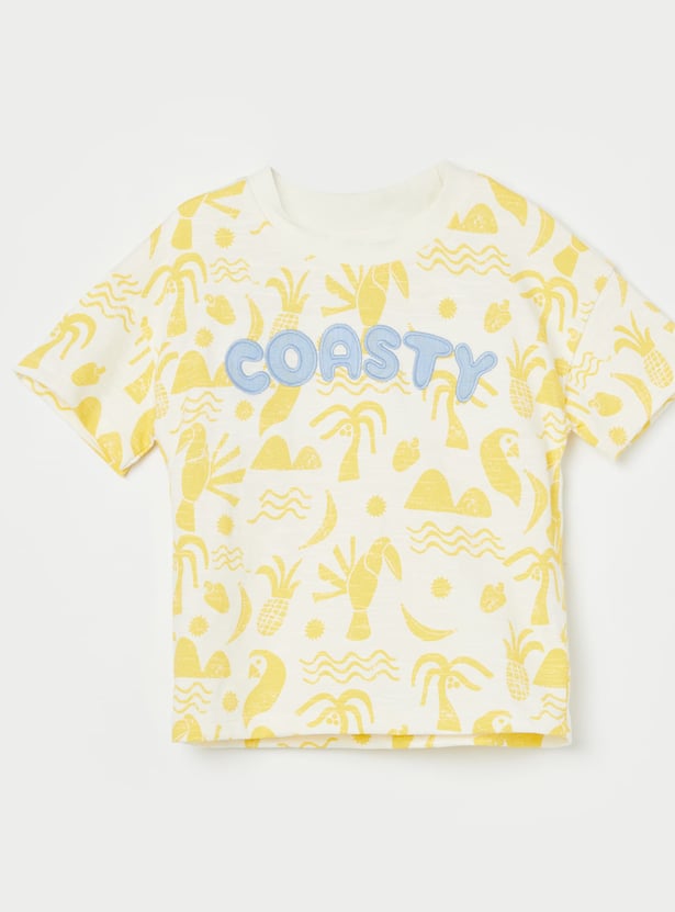 FS MINI KLUB Boys Tropical Print T-shirt with Shorts