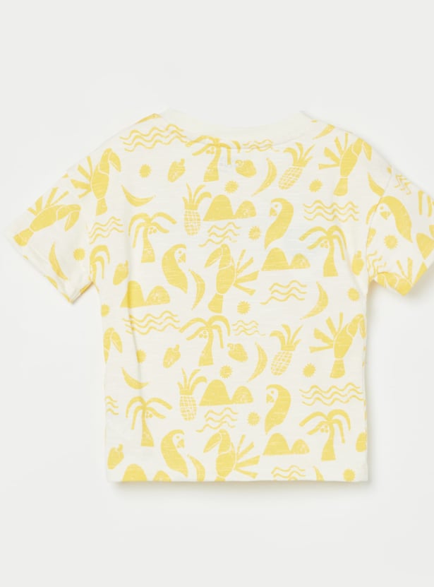 FS MINI KLUB Boys Tropical Print T-shirt with Shorts