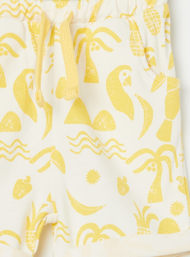 FS MINI KLUB Boys Tropical Print T-shirt with Shorts