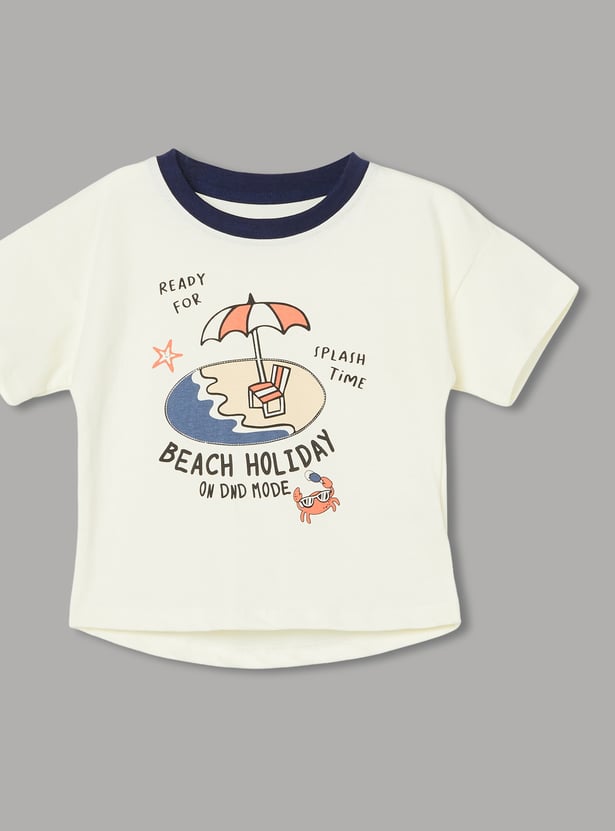 FS MINI KLUB Boys Graphic Print T-shirt with Shorts