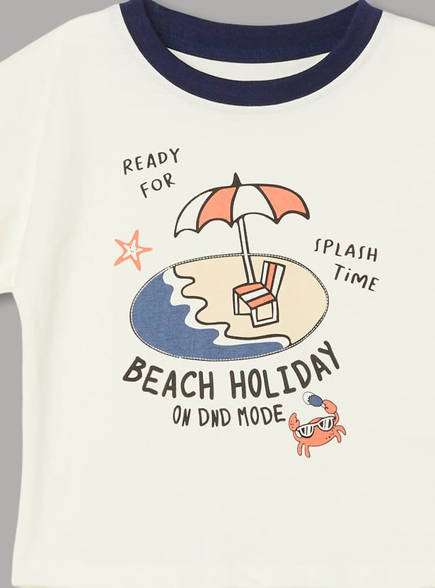 FS MINI KLUB Boys Graphic Print T-shirt with Shorts