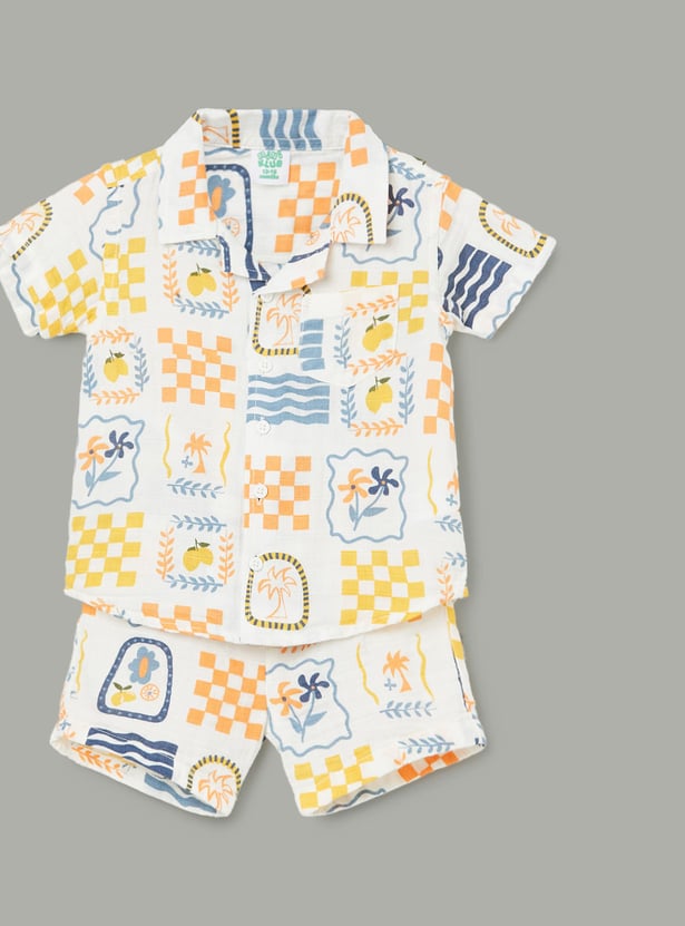 FS MINI KLUB Boys Printed Shorts Set