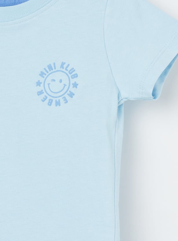 FS MINI KLUB Boys Printed T-shirt with Shorts