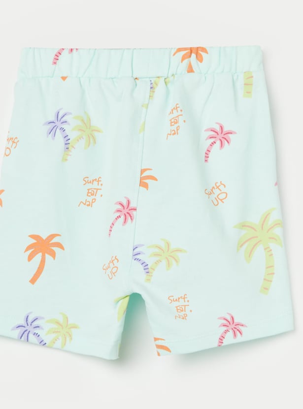 FS MINI KLUB Boys Tropical Print T-shirt with Shorts