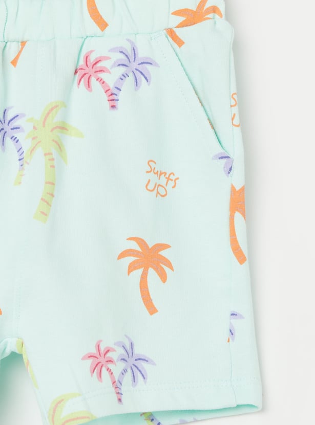 FS MINI KLUB Boys Tropical Print T-shirt with Shorts