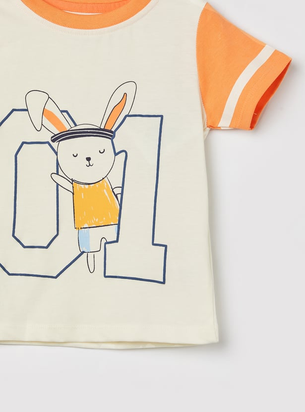 FS MINI KLUB Boys Bunny Graphic Print T-shirt