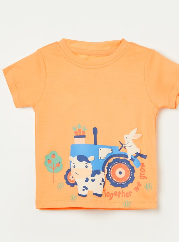 FS MINI KLUB Boys Assorted T-shirt - Pack of 2