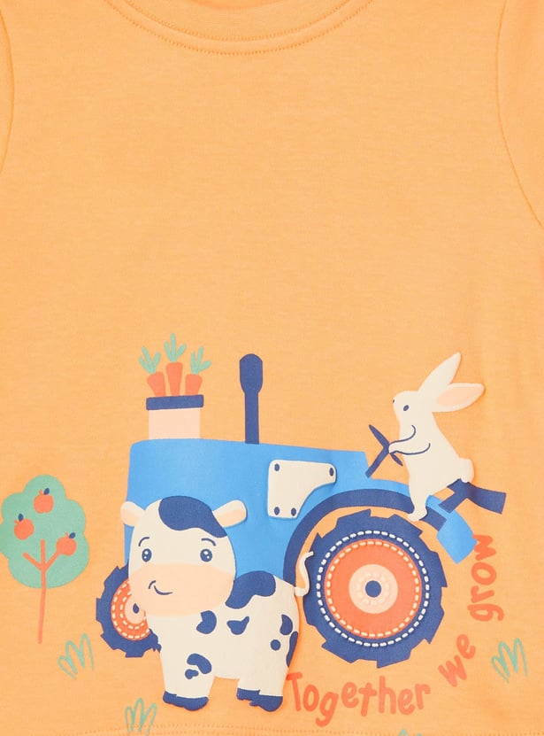 FS MINI KLUB Boys Assorted T-shirt - Pack of 2