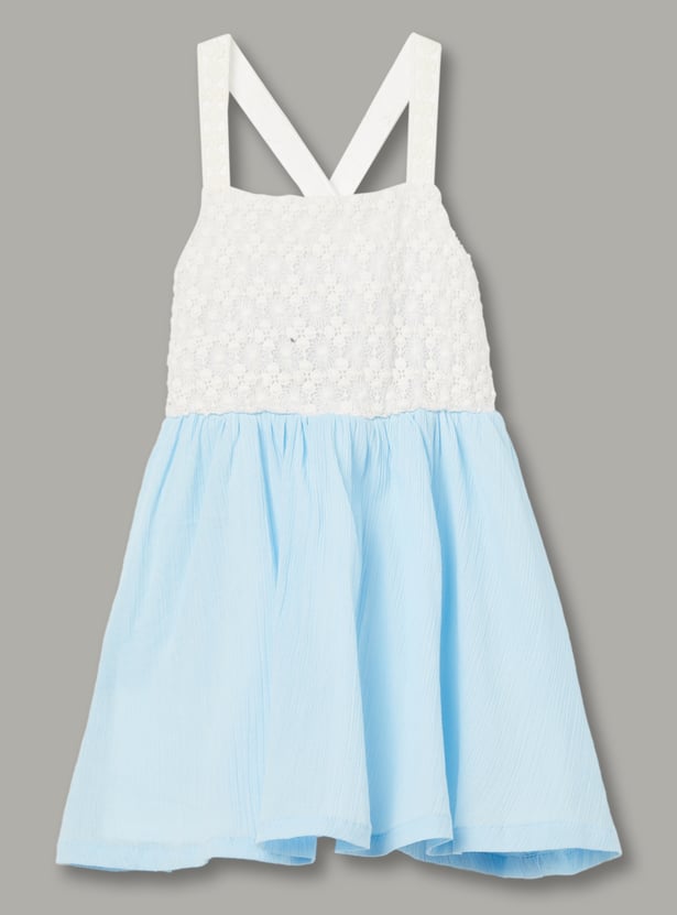 FS MINI KLUB Girls Lace-Textured A-Line Dress