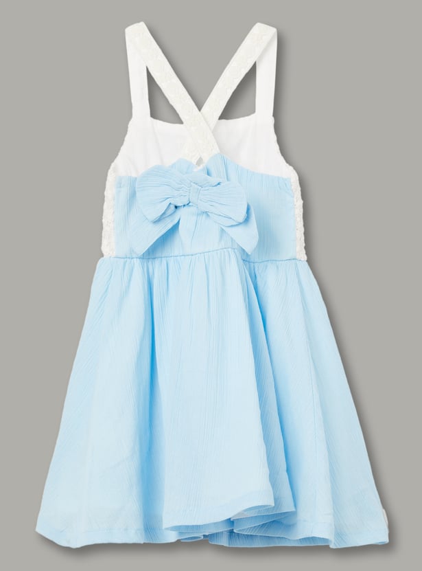 FS MINI KLUB Girls Lace-Textured A-Line Dress