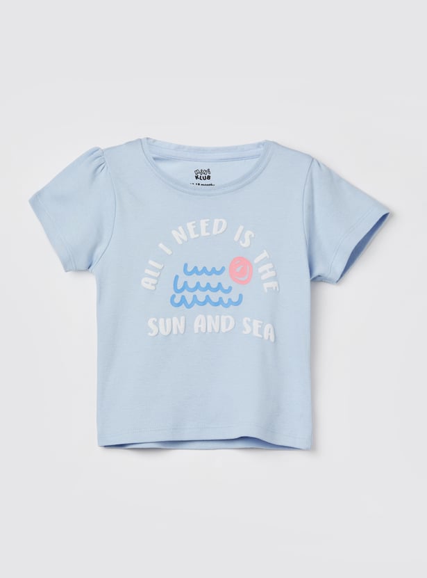 FS MINI KLUB Girls Graphic Print T-shirt - Pack of 2