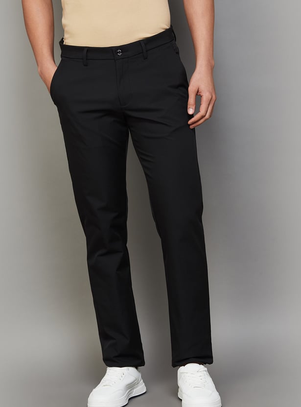 ALLEN SOLLY Solid Slim Tapered Trousers