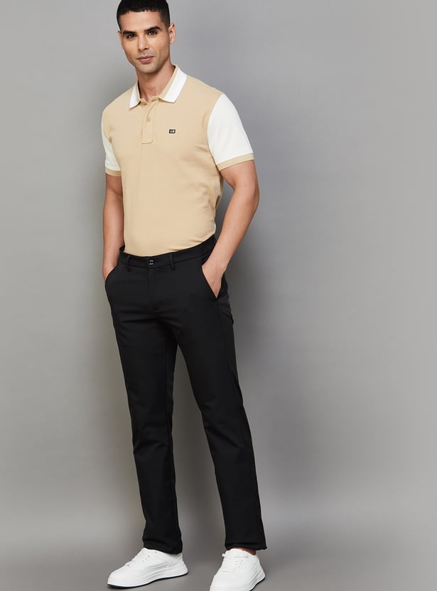 ALLEN SOLLY Solid Slim Tapered Trousers