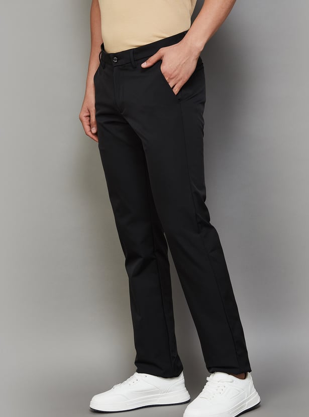 ALLEN SOLLY Solid Slim Tapered Trousers
