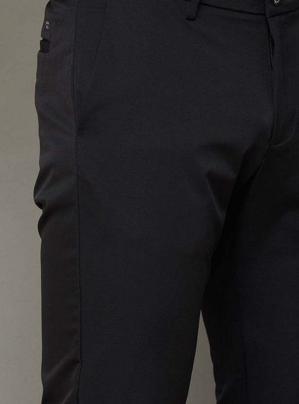 ALLEN SOLLY Solid Slim Tapered Trousers