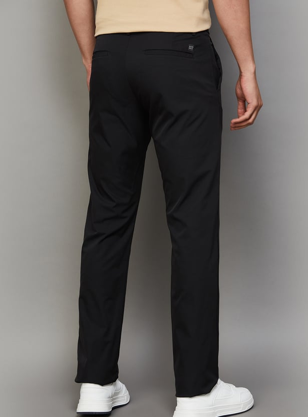 ALLEN SOLLY Solid Slim Tapered Trousers