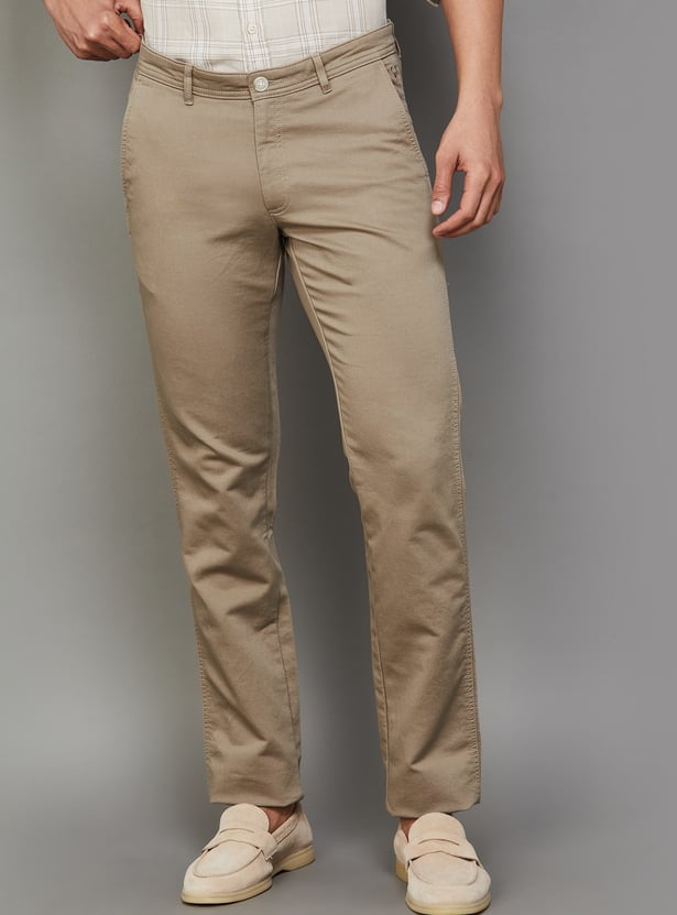ALLEN SOLLY Solid Slim Fit Trousers
