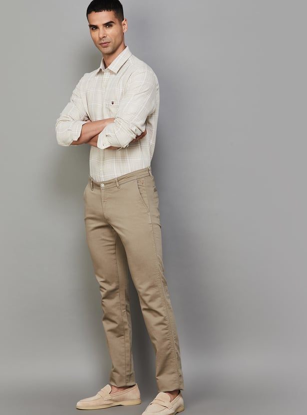 ALLEN SOLLY Solid Slim Fit Trousers