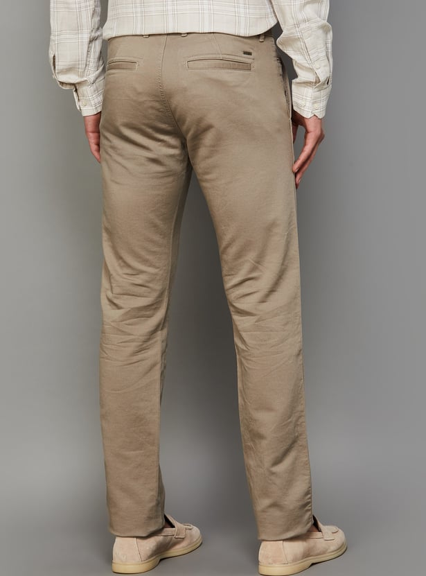 ALLEN SOLLY Solid Slim Fit Trousers