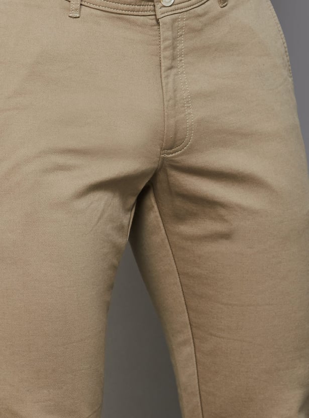 ALLEN SOLLY Solid Slim Fit Trousers