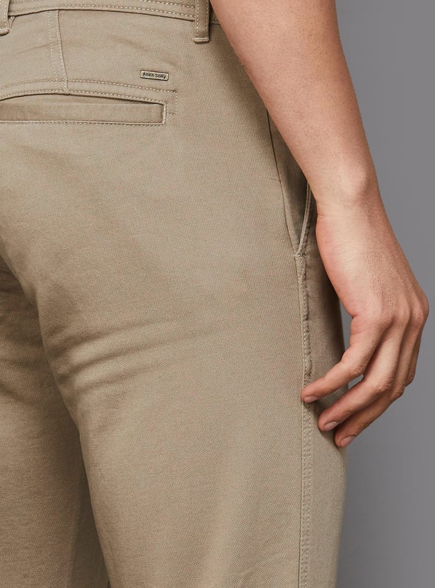 ALLEN SOLLY Solid Slim Fit Trousers