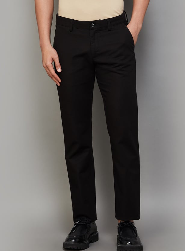 ALLEN SOLLY Solid Slim Fit Trousers