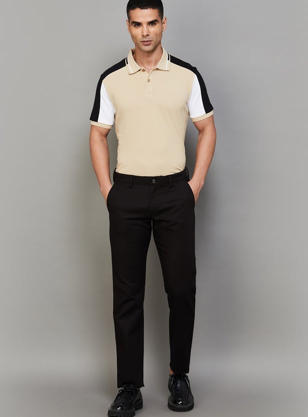 ALLEN SOLLY Solid Slim Fit Trousers