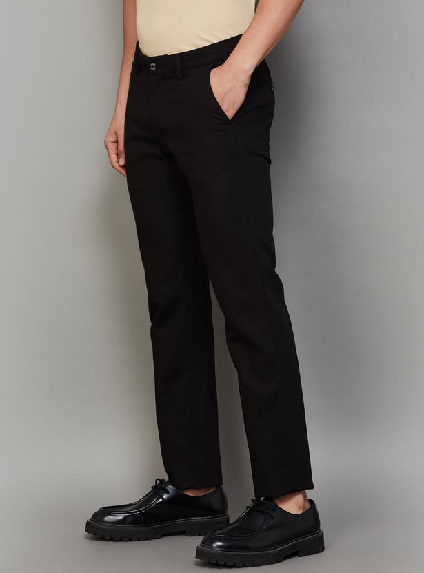 ALLEN SOLLY Solid Slim Fit Trousers