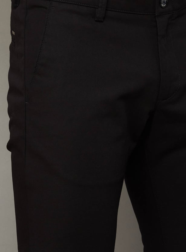ALLEN SOLLY Solid Slim Fit Trousers