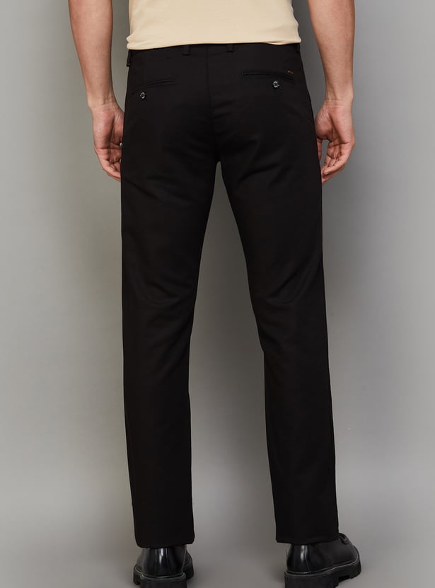 ALLEN SOLLY Solid Slim Fit Trousers