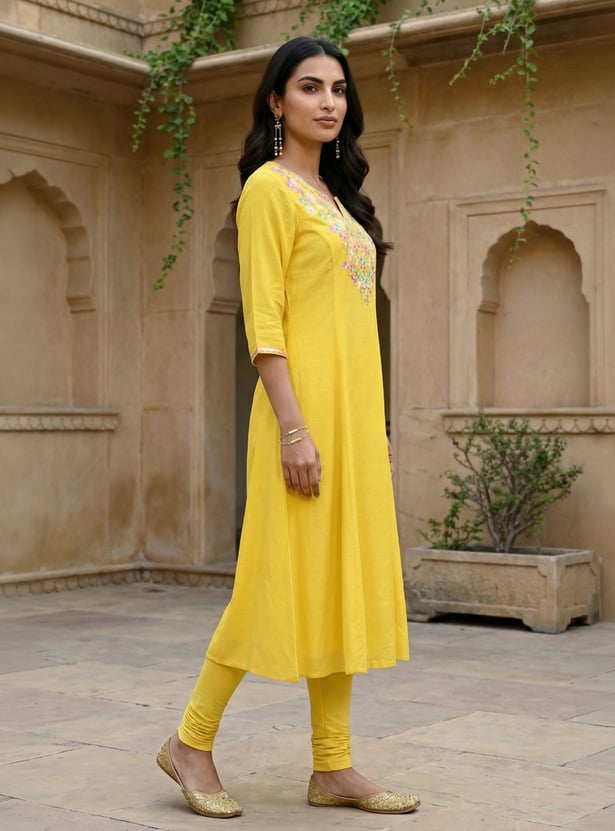 AURELIA Embroidered Straight Kurta