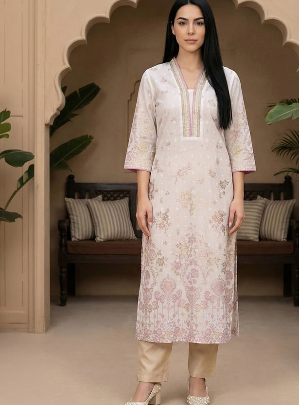 AURELIA Ethnic Motif Print Straight Kurta