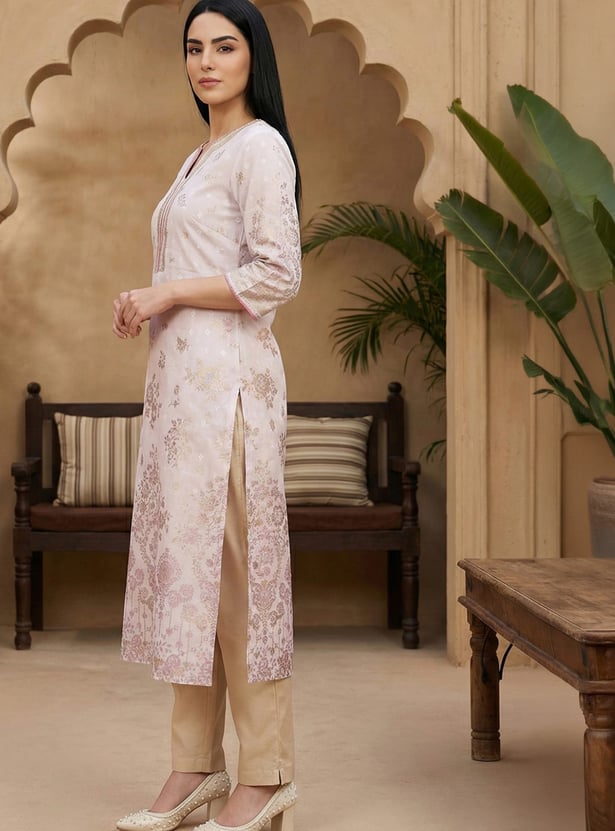 AURELIA Ethnic Motif Print Straight Kurta