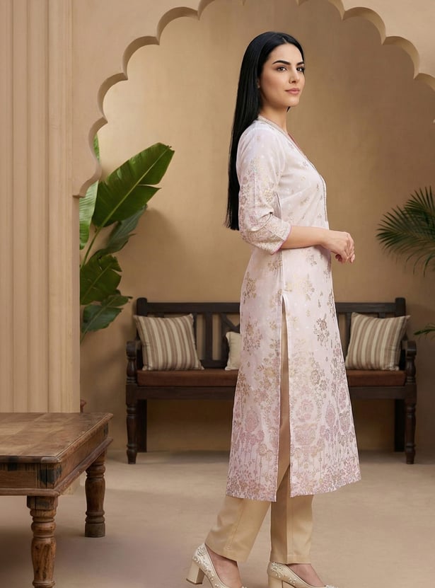 AURELIA Ethnic Motif Print Straight Kurta