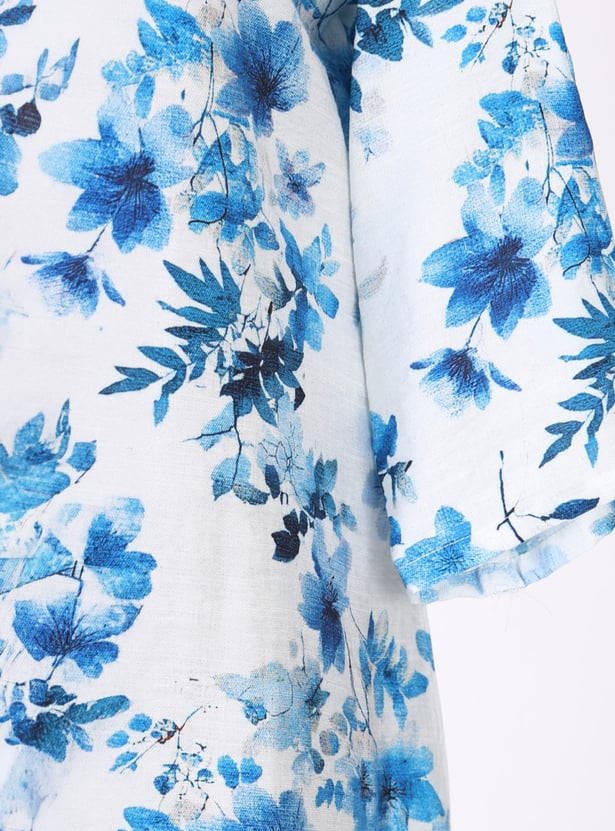 AURELIA Floral Print Straight Kurta