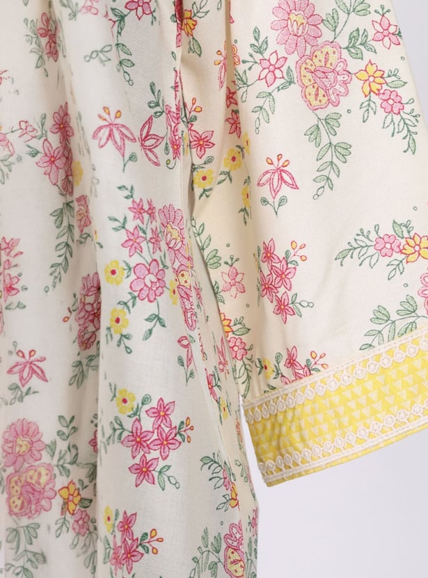 AURELIA Floral Print Straight Kurta