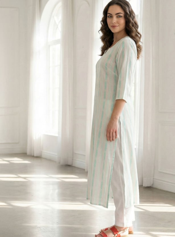AURELIA Ethnic Motif Straight Kurta