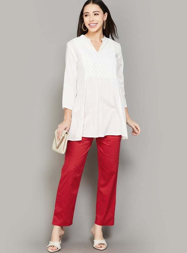 AURELIA Solid Straight Pants