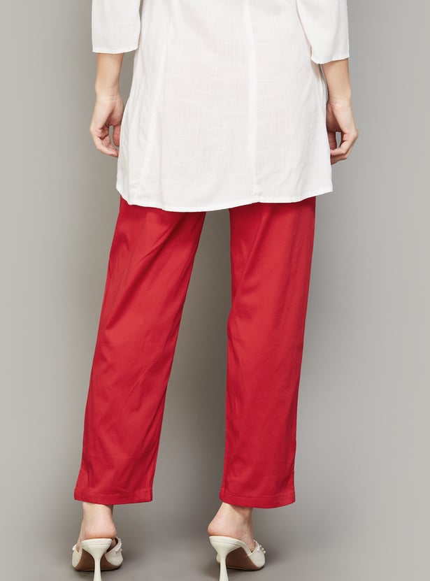 AURELIA Solid Straight Pants