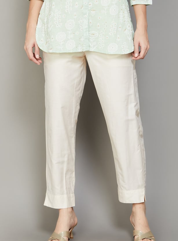 AURELIA Solid Straight Pants
